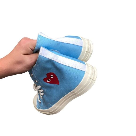 LIMITED Edition CDG Converse X Comme Des Garcons Play Bright Blue Size 11 - Picture 7 of 15